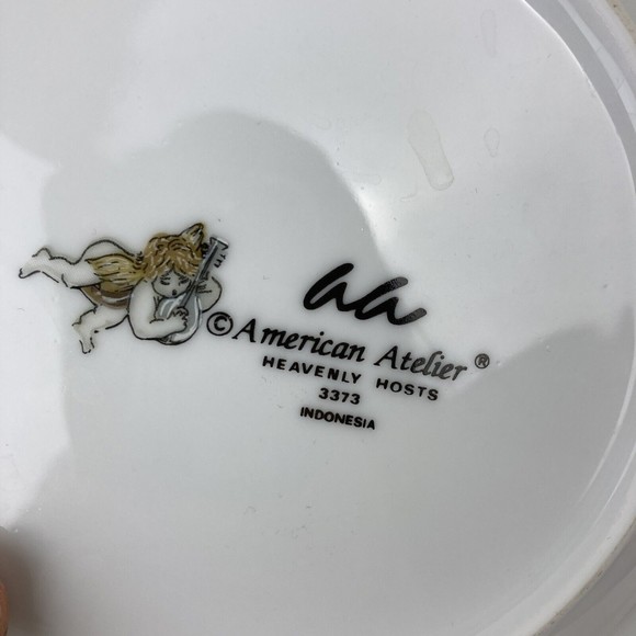 SOLD -4pc American Atelier Heavenly Hosts Cherubs Angel Christmas Salad Plate 8" - Picture 5 of 7